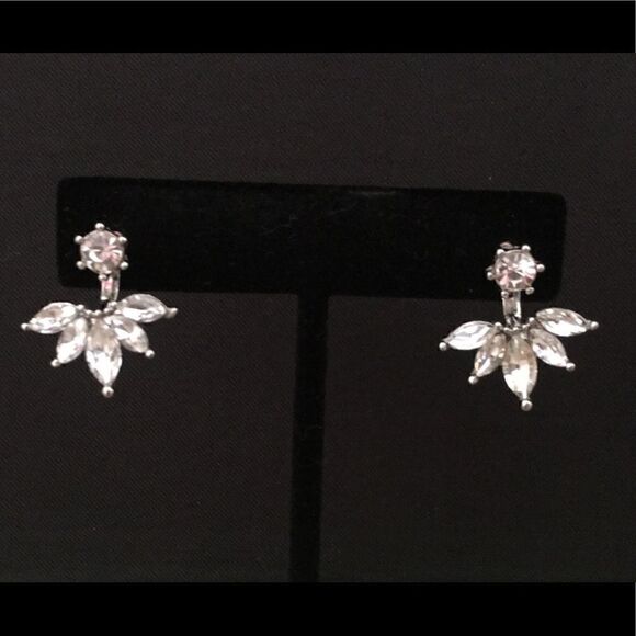 Rhinestone Solitaire Teardrop Earrings   - Picture 1 of 6